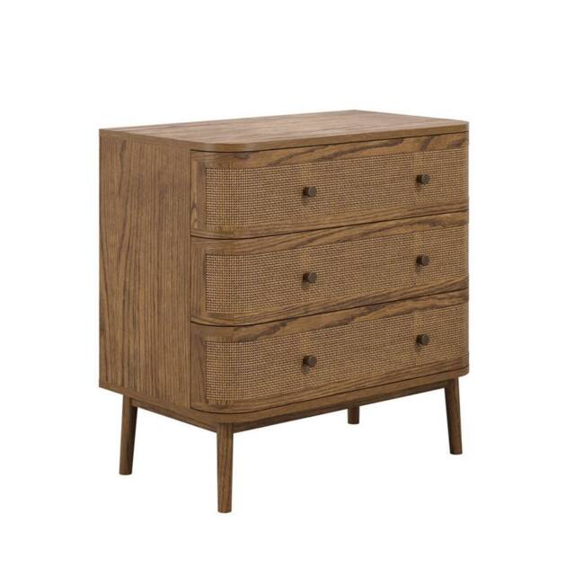 Lemon Pavilion Furniture Callie Chest of Drawers - Wood Variant/Weave - L45xW80xH80 cm in Brown - image 1
