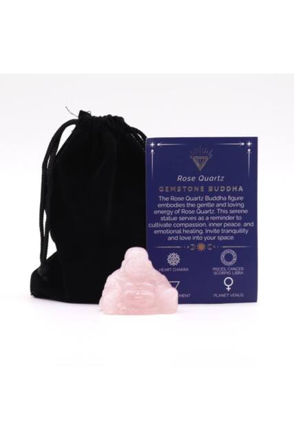 KDMD Rose Quartz Small Buddha Figurine - Love & Serenity Decor & Gift in Light Pink - image 1