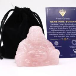 KDMD Rose Quartz Small Buddha Figurine - Love & Serenity Decor & Gift in Light Pink - thumbnail 2