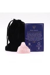 KDMD Rose Quartz Small Buddha Figurine - Love & Serenity Decor & Gift in Light Pink - thumbnail 1