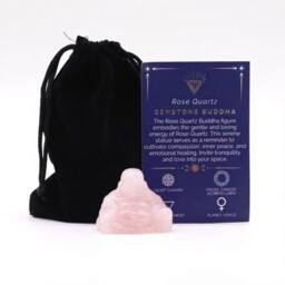 KDMD Rose Quartz Small Buddha Figurine - Love & Serenity Decor & Gift in Light Pink - thumbnail 4