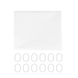 VOGREX 180x180cm Waterproof Plain PEVA Shower Curtain with Hooks UK in White - Size: 180x180 cm - thumbnail 1