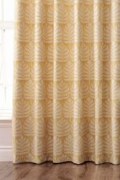 Paoletti Horto Embroidered Botanical Eyelet Curtains in Yellow - Size: 168 cm width x 137 cm drop - thumbnail 3