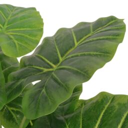 Berkfield Home Artificial Taro Plant with Pot 85 cm Green - thumbnail 2
