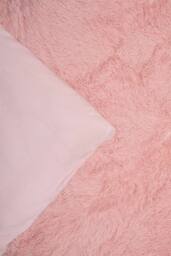 Living and Home 3Pcs Soft Skin-friendly Faux Mink Fleece Duvet Set in Pink - Size: Double - thumbnail 6