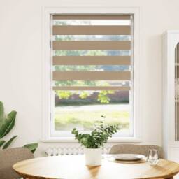 Berkfield Home Zebra Blind Sand Brown 75x150 cm Fabric Width 70.9 cm Polyester in Tan - thumbnail 2
