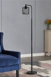 Living and Home 165.5cm Corner Standing Metal Floor Lamp with Foot Switch