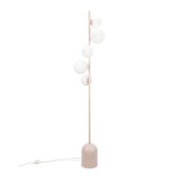 ValueLights Marlow Opaque Glass Globe 5 Way Floor Lamp in Pink - thumbnail 2