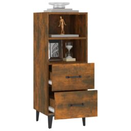 Berkfield Home Sideboard Smoked Oak 34.5x34x90 cm Engineered Wood in Brown - thumbnail 5