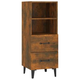 Berkfield Home Sideboard Smoked Oak 34.5x34x90 cm Engineered Wood in Brown - thumbnail 2