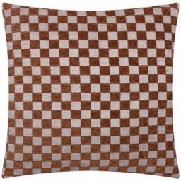HOEM Larro Chenille Checkerboard Cushion in Copper - Size: 45 cm x 45 cm - thumbnail 2