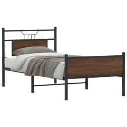 Berkfield Home Durable Bed Frame without Mattress Brown Oak 80x200 cm Engineered Wood - thumbnail 2