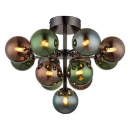 Netlighting Grappy Globe Ceiling Light Gunmetal Balls Colorful Glass Shade 13x G9 - thumbnail 1