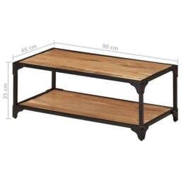 Berkfield Home Coffee Table 90x45x35 cm Solid Acacia Wood in Brown - Size: 90 x 45 x 35 cm - thumbnail 8