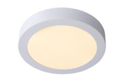 Lucide 'BRICE' Dimmable Stylish Round Bathroom LED Flush Ceiling Light in White