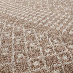 THE RUGS Soft Moroccan Diamond Shaggy Rugs & Runners Beige Ivory Living Room - Size: 60 cm x 110 cm - thumbnail 3