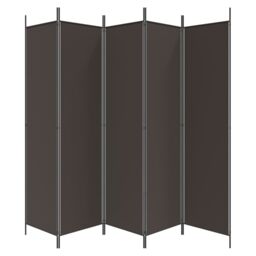 Berkfield Home 5-Panel Room Divider Brown 250x200 cm Fabric - thumbnail 4