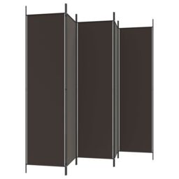 Berkfield Home 5-Panel Room Divider Brown 250x200 cm Fabric - thumbnail 5