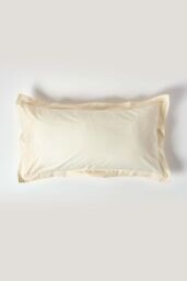 Homescapes Egyptian Cotton Oxford Pillowcase 200 TC, King Size in Cream