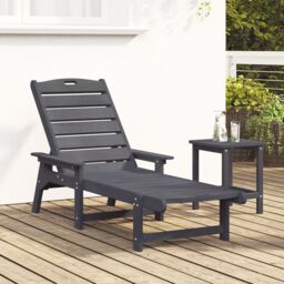 Berkfield Home Sun Lounger Light Grey 53x162x98.5 cm HDPE - thumbnail 3