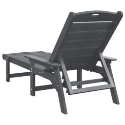 Berkfield Home Sun Lounger Light Grey 53x162x98.5 cm HDPE - thumbnail 6