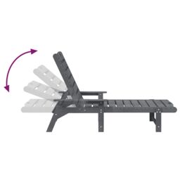 Berkfield Home Sun Lounger Light Grey 53x162x98.5 cm HDPE - thumbnail 9