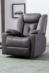 More4Homes Afton Technology Fabric Recliner Rocking Swivel Cinema Sofa Chair in Charcoal