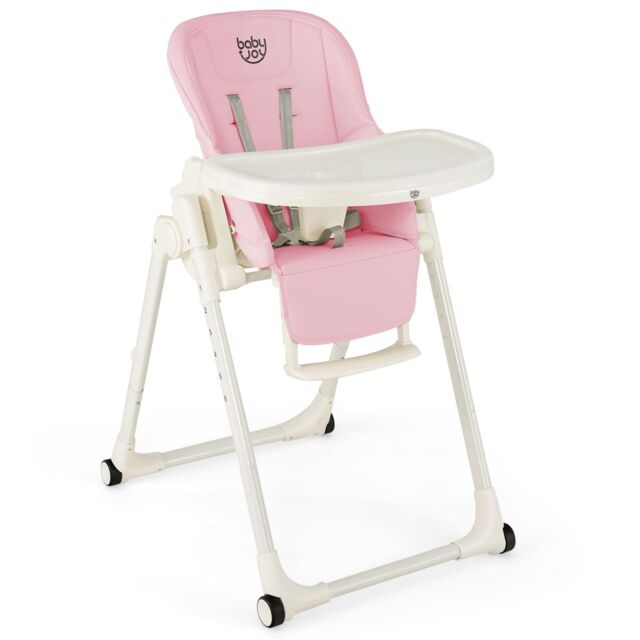 Gymax 4-in-1 Nursery High Chair Folding Feeding Chair With Footrest in Baby Pink - image 1