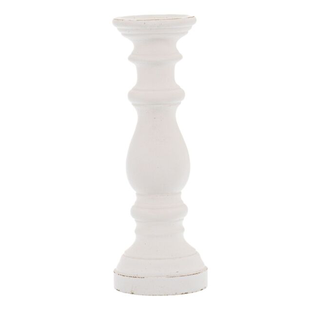Love Lace Matt White Ceramic Column Candle Holder - image 1
