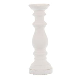 Love Lace Matt White Ceramic Column Candle Holder