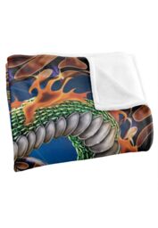 JQ Licensing James Piazza Flaming Snake Skull Silky Touch Super Soft Throw Blanket 152 X 127 cm in White - thumbnail 3