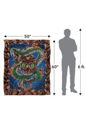 JQ Licensing James Piazza Flaming Snake Skull Silky Touch Super Soft Throw Blanket 152 X 127 cm in White - thumbnail 5