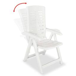 Berkfield Home Reclining Garden Chairs 6 pcs Plastic White - thumbnail 2