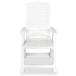 Berkfield Home Reclining Garden Chairs 6 pcs Plastic White - thumbnail 4