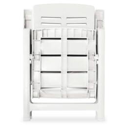 Berkfield Home Reclining Garden Chairs 6 pcs Plastic White - thumbnail 6