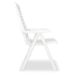 Berkfield Home Reclining Garden Chairs 6 pcs Plastic White - thumbnail 5