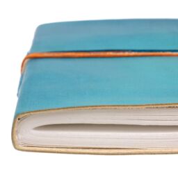 Paper High Large Coloured Distressed Leather 3-String Photo Album in Turquoise - thumbnail 3