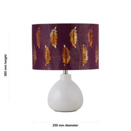 First Choice Lighting Tuscan - White Ceramic Lamp with Burgundy Fern Shade - thumbnail 5