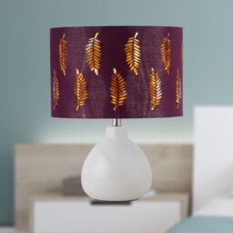 First Choice Lighting Tuscan - White Ceramic Lamp with Burgundy Fern Shade - thumbnail 3