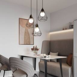 Goeco Industrial Chandelier Vintage Style Cage Lampshade E27 Pendant Light in Black - thumbnail 6