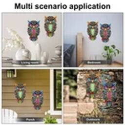 EONLION 2x Owl Garden Decoration Wall Art Hanging Sculpture - thumbnail 3