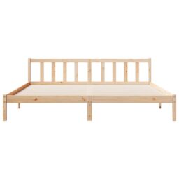 Berkfield Home Extra Long Bed Frame without Mattress 200x220 cm Solid Wood Pine in Brown - thumbnail 4