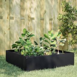 Berkfield Home Garden Raised Bed Black 100x100x25 cm Steel - Size: 100 x 100 x 25 cm - thumbnail 2