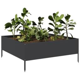 Berkfield Home Garden Raised Bed Black 100x100x25 cm Steel - Size: 100 x 100 x 25 cm