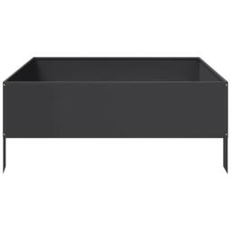 Berkfield Home Garden Raised Bed Black 100x100x25 cm Steel - Size: 100 x 100 x 25 cm - thumbnail 5