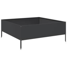 Berkfield Home Garden Raised Bed Black 100x100x25 cm Steel - Size: 100 x 100 x 25 cm - thumbnail 3