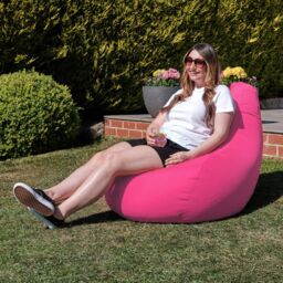 icon Recliner Indoor Outdoor Bean Bag Khaki Bean Bag Chair in Pink - thumbnail 3