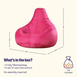 icon Recliner Indoor Outdoor Bean Bag Khaki Bean Bag Chair in Pink - thumbnail 6