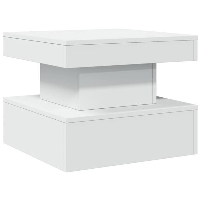Berkfield Home Modern Coffee Table with LED Lights White 50x50x40 cm - Size: 50 x 50 x 40 cm - image 1