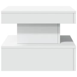 Berkfield Home Modern Coffee Table with LED Lights White 50x50x40 cm - Size: 50 x 50 x 40 cm - thumbnail 7